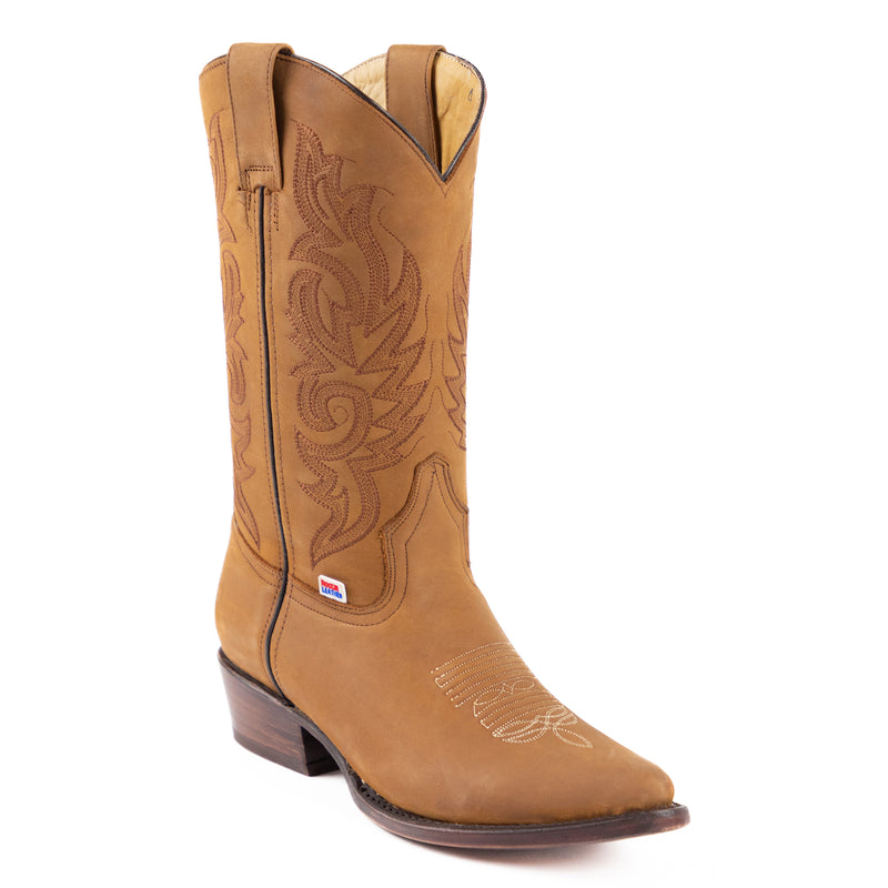 Load image into Gallery viewer, 1247 - RockinLeather Men&#39;s Crazy Horse Tobacco Cowhide Western Boot With Pointed Toe
