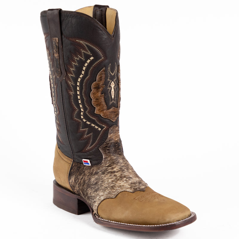 Load image into Gallery viewer, 1248 - RockinLeather Men&#39;s Crazy Horse with Cowhair Overlay Western Boot
