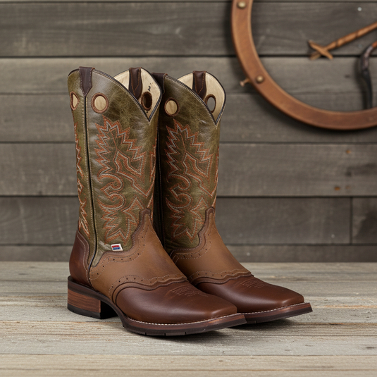 1218 - RockinLeather Men's Shedron Ranch Western Boot w/Overlay