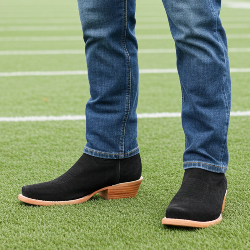 Load image into Gallery viewer, 1260 - RockinLeather Men&#39;s Black Roughout Narrow Square Toe Western Boot
