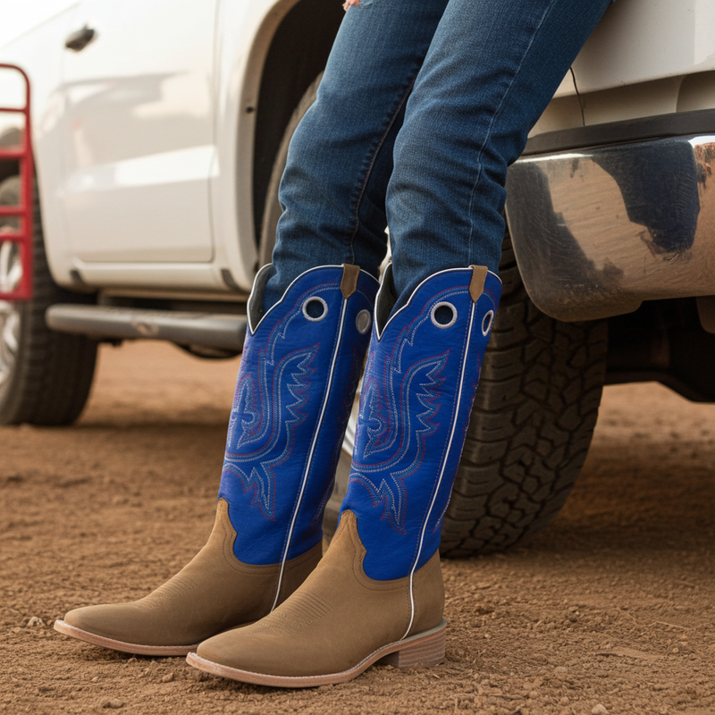 Load image into Gallery viewer, 1106 - RockinLeather Men&#39;s Buckaroo Blue Shaft Western Boot
