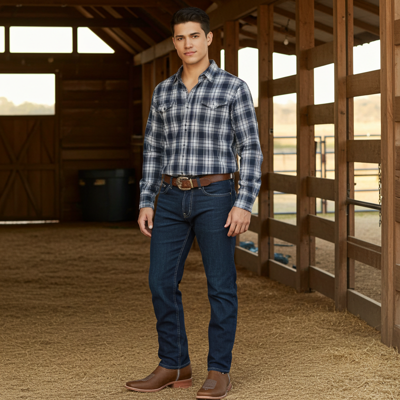 Load image into Gallery viewer, 1257 - RockinLeather Men&#39;s Buckaroo Purple Shaft Western Boot
