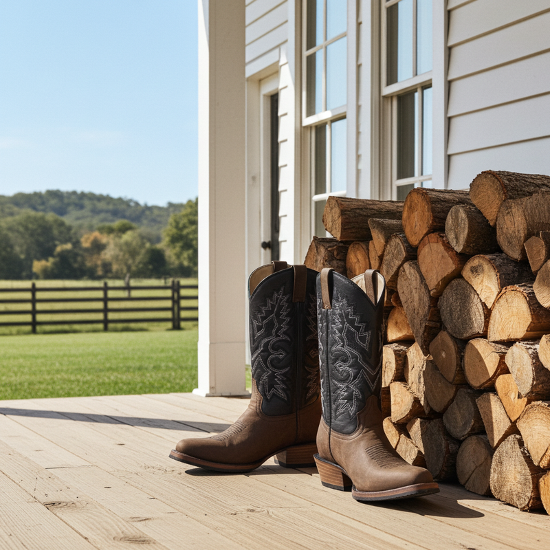 Load image into Gallery viewer, 1228 - RockinLeather Men&#39;s Round Toe Gaucho Brown Western Boot
