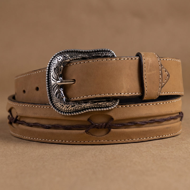 Load image into Gallery viewer, B1050 - RockinLeather Distressed Brown Cowhide with Barbed Inlay
