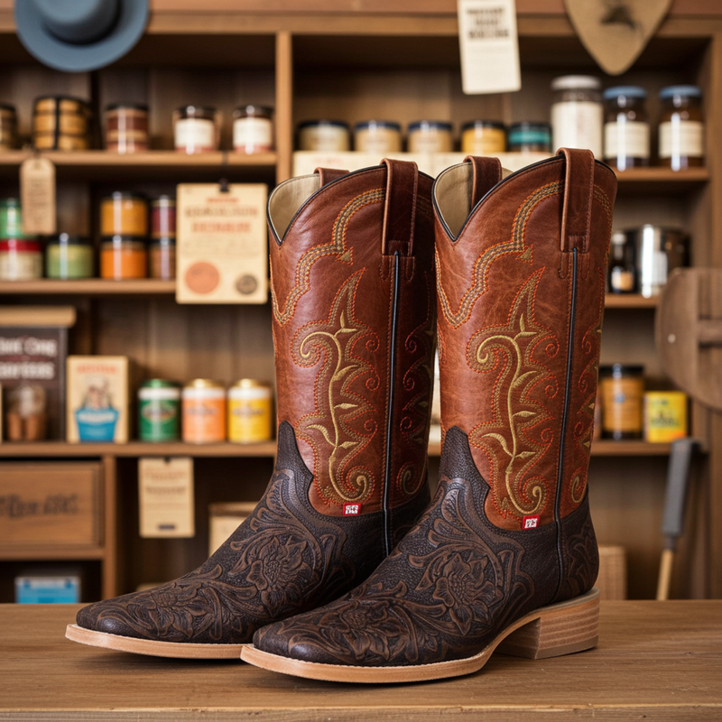 Load image into Gallery viewer, 1190 - RockinLeather Men&#39;s Stamped Cowhide Leather Boot
