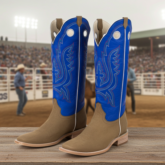 1106 - RockinLeather Men's Buckaroo Blue Shaft Western Boot