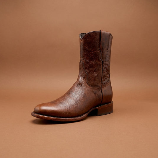 8032 - RockinLeather Men's Brown Zip Up Cowhide Western Boots