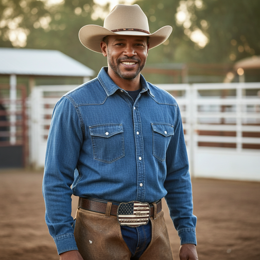 RLB005 - RockinLeather "Small Town Country Boy" Belt Buckle