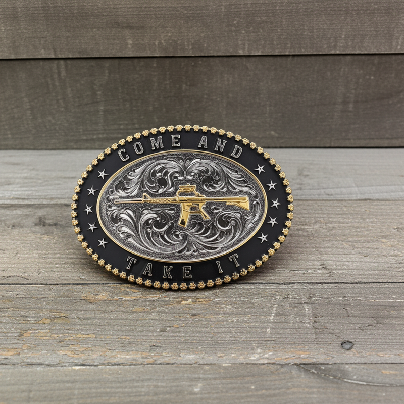 Load image into Gallery viewer, RLB004 - RockinLeather &quot;Come And Take It&quot; Belt Buckle
