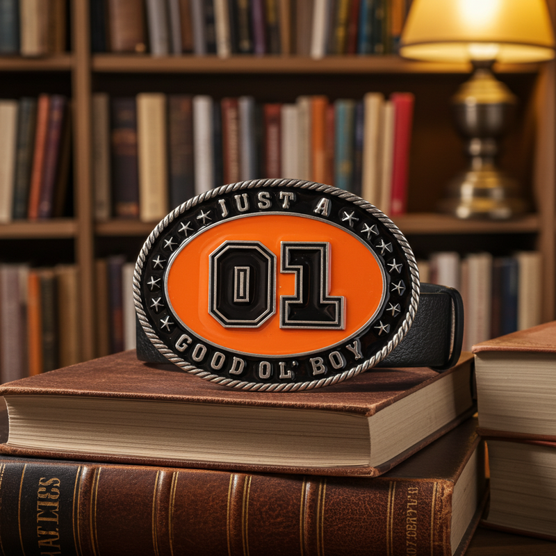 Load image into Gallery viewer, RLB002 - RockinLeather &quot;Just A Good Ol&#39; Boy&quot; Belt Buckle
