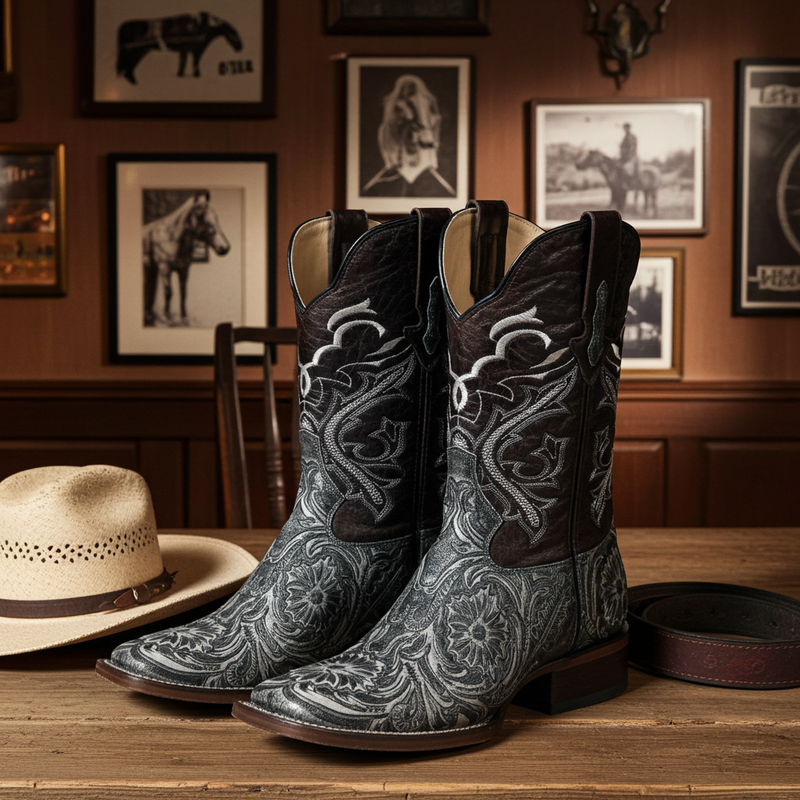 Load image into Gallery viewer, 1220 - RockinLeather Men&#39;s Sedona Distressed Stamped Cowhide Leather Boot

