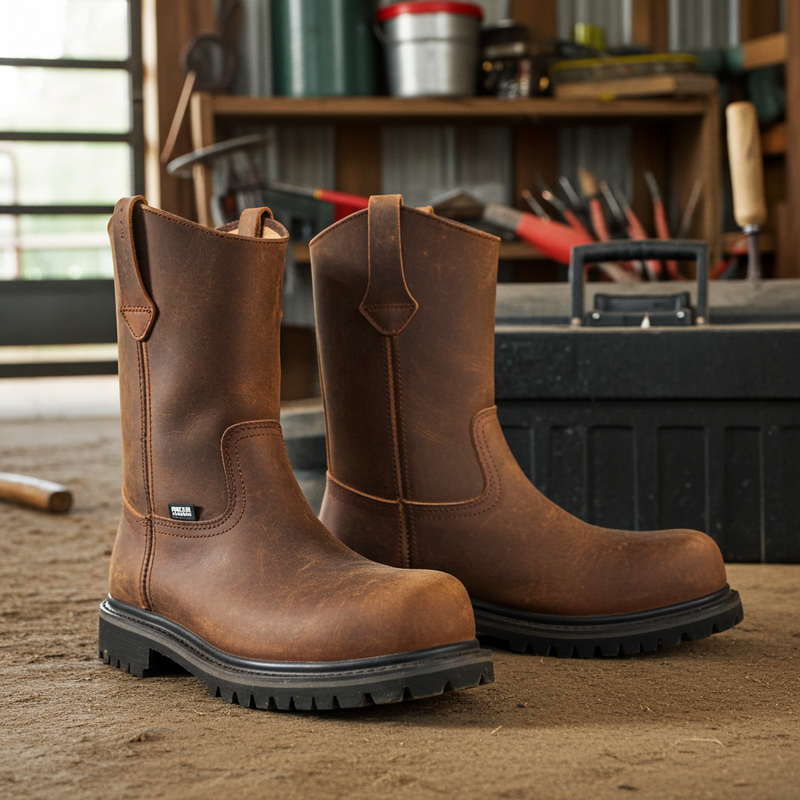 Load image into Gallery viewer, 9002 - RockinLeather Men&#39;s Crazy Horse Round Steel Toe Boot
