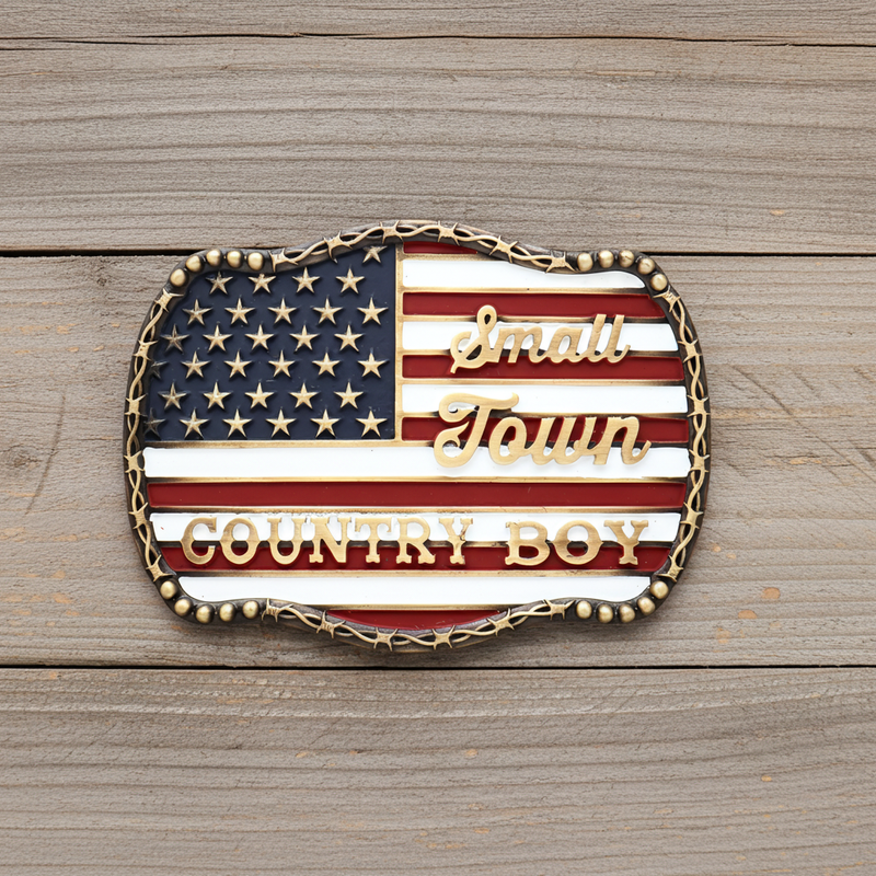 Load image into Gallery viewer, RLB005 - RockinLeather &quot;Small Town Country Boy&quot; Belt Buckle
