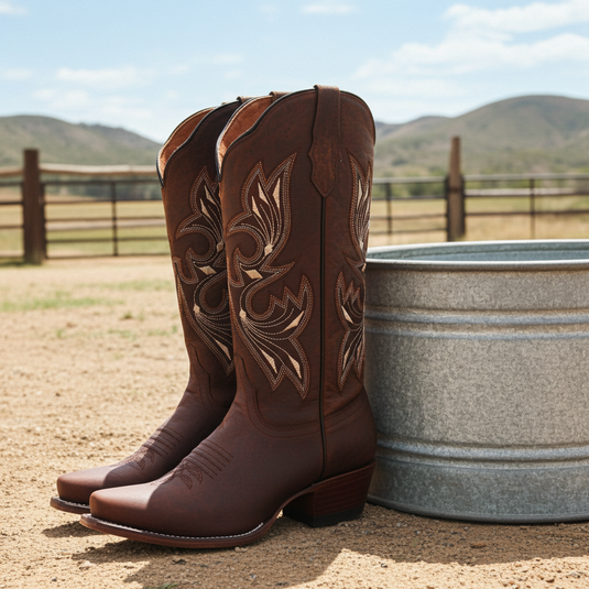2820 - RockinLeather Women's Mad Dog Cowhide Snip Toe Western Boot