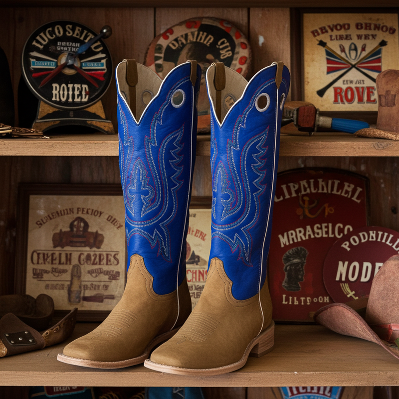 Load image into Gallery viewer, 1106 - RockinLeather Men&#39;s Buckaroo Blue Shaft Western Boot
