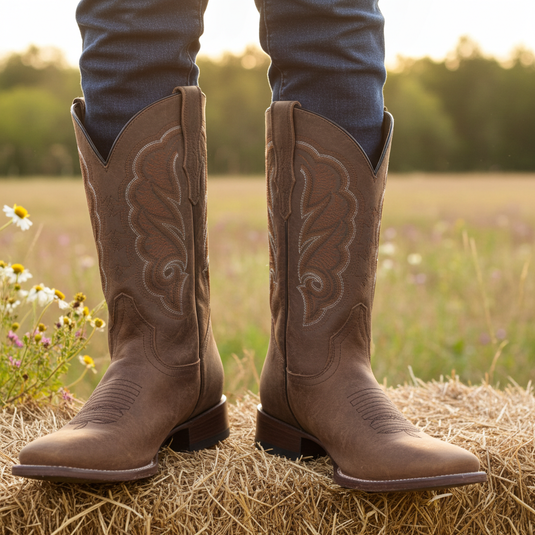 1806 - RockinLeather Men's Mad Dog Cowhide Western Boot With Square Toe