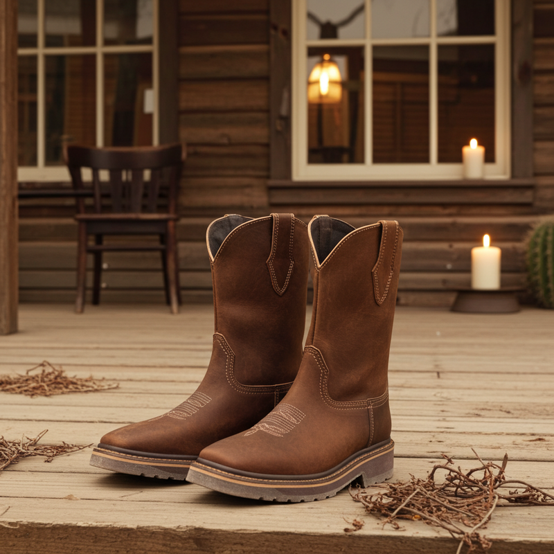 Load image into Gallery viewer, 9003 - RockinLeather Men&#39;s Crazy Horse Square Toe Work Boot
