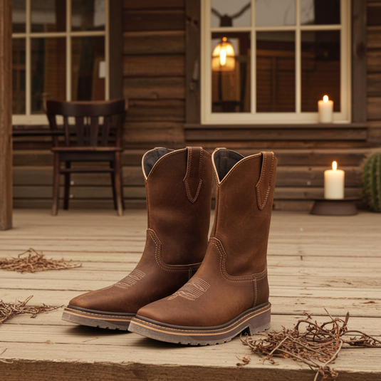 9003 - RockinLeather Men's Crazy Horse Square Toe Work Boot