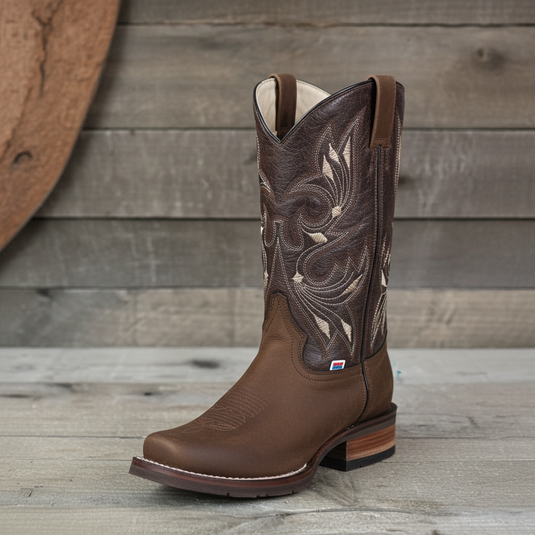 1126 - RockinLeather Men's Chocolate Crater Square Toe Western Boot