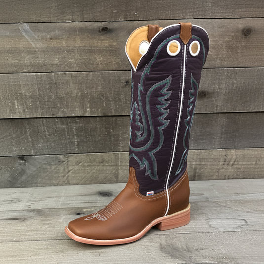 1257 - RockinLeather Men's Buckaroo Purple Shaft Western Boot