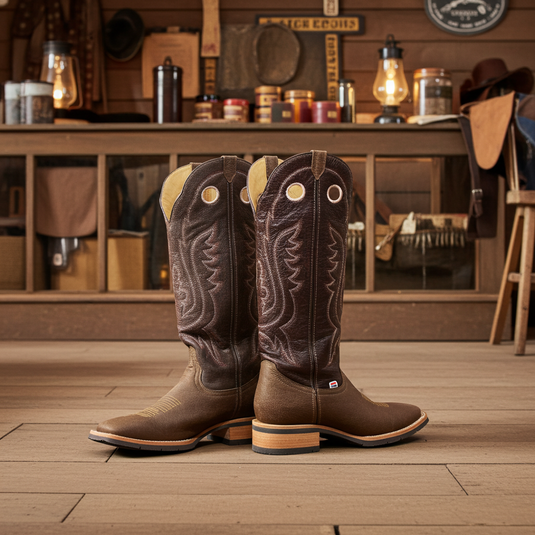1121 - RockinLeather Men's Buckaroo Distressed Brown Western Boot