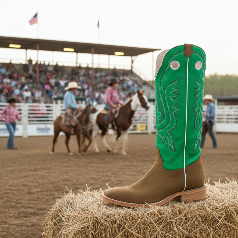 Load image into Gallery viewer, 1107 - RockinLeather Men&#39;s Buckaroo Green Shaft Western Boot

