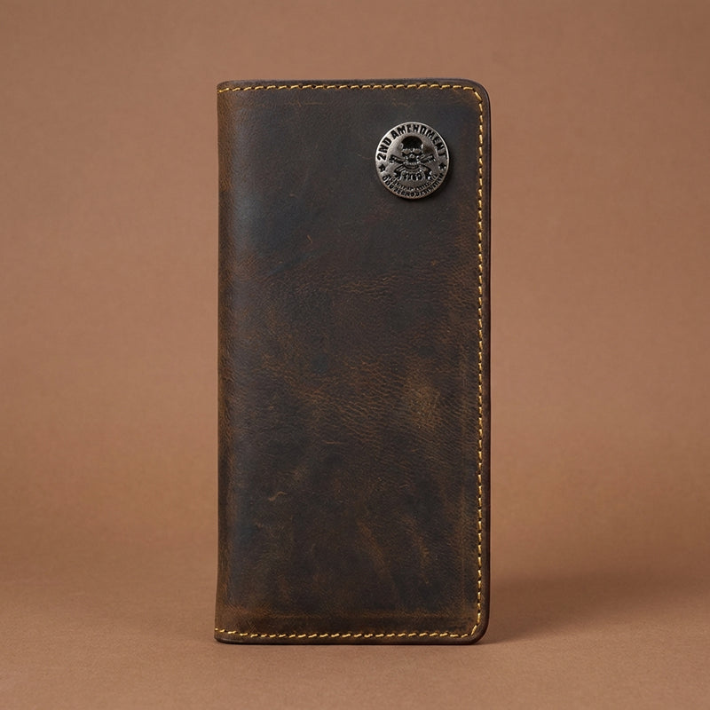 Load image into Gallery viewer, W136 - RockinLeather Brown 2nd Amendment Concho Rodeo Wallet
