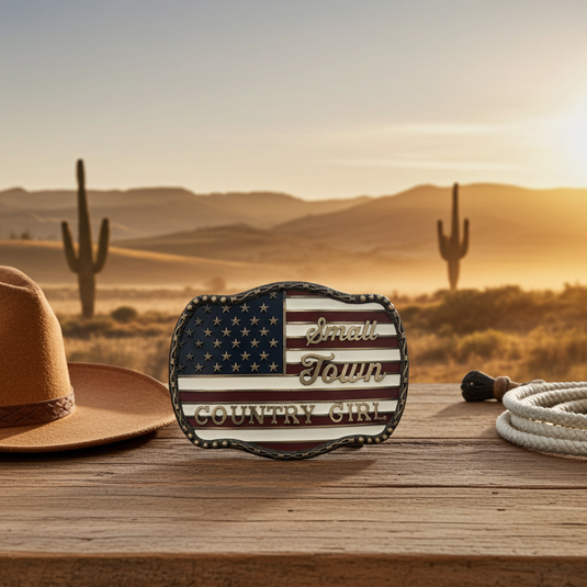RLB006 - RockinLeather "Small Town Country Girl" Belt Buckle