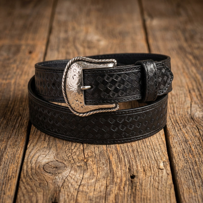 Load image into Gallery viewer, B1023 - RockinLeather Black Cowhide Leather Belt
