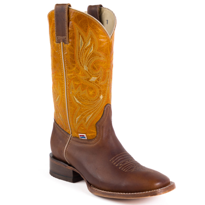 2190 - RockinLeather Women's Cognac Frita Western Boot w/Tan Upper