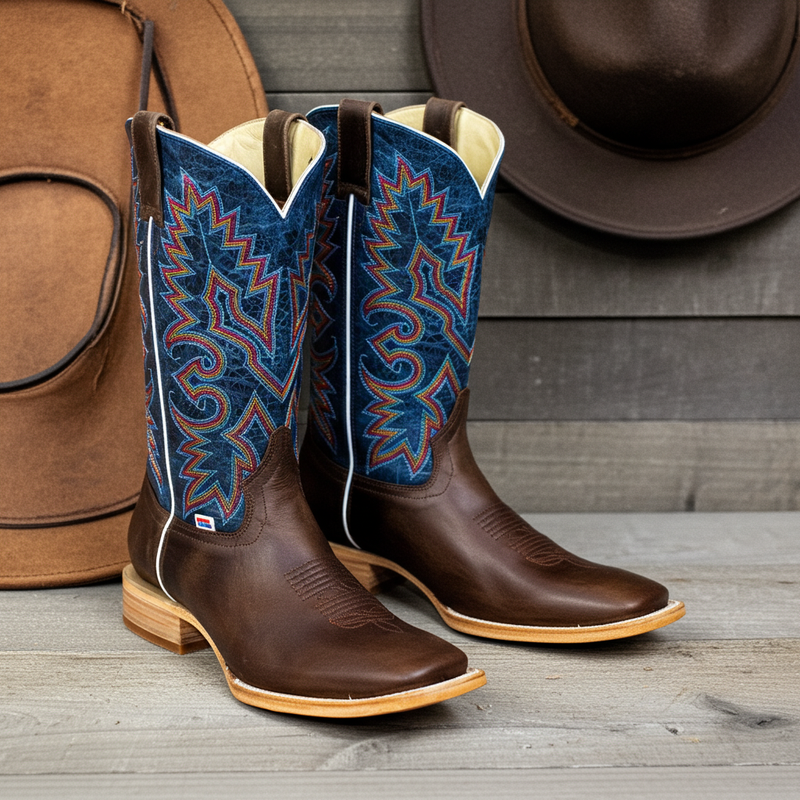 Load image into Gallery viewer, 1157 - RockinLeather Men&#39;s Chocolate Cowhide Western Boot
