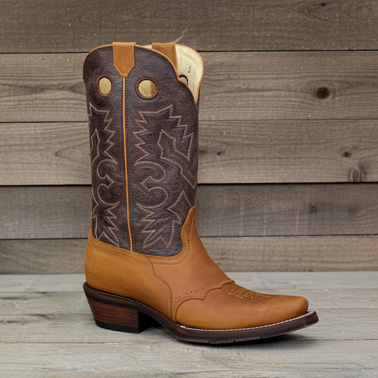 1135 - RockinLeather Men's Tan Narrow Square Toe Western Boot