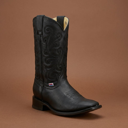 2143 - RockinLeather Women's Black Square Toe Western Boot