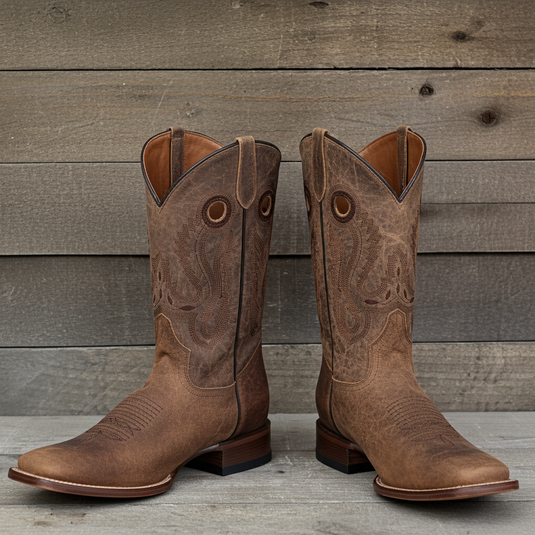 1803 - RockinLeather Men's Mad Dog Cowhide Western Boot With Square Toe