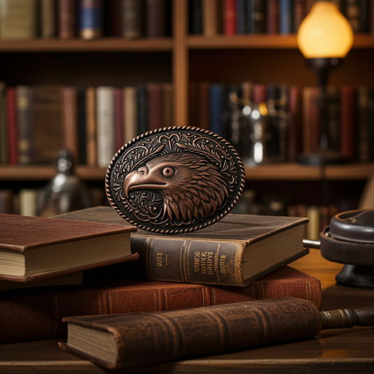 RLB507 - RockinLeather Pewter Eagle Head Belt Buckle