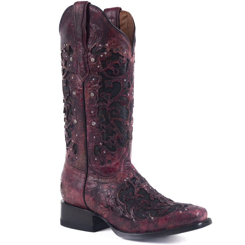 Load image into Gallery viewer, 2817 - RockinLeather Women&#39;s Magenta Crater Square Toe Western Boot
