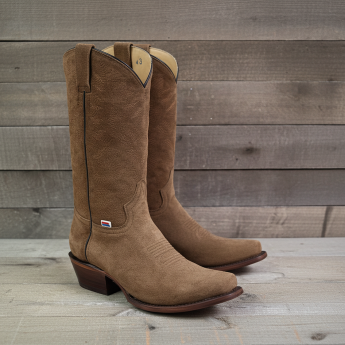1226 - RockinLeather Men's Tobacco Roughout Narrow Square Toe Western Boot