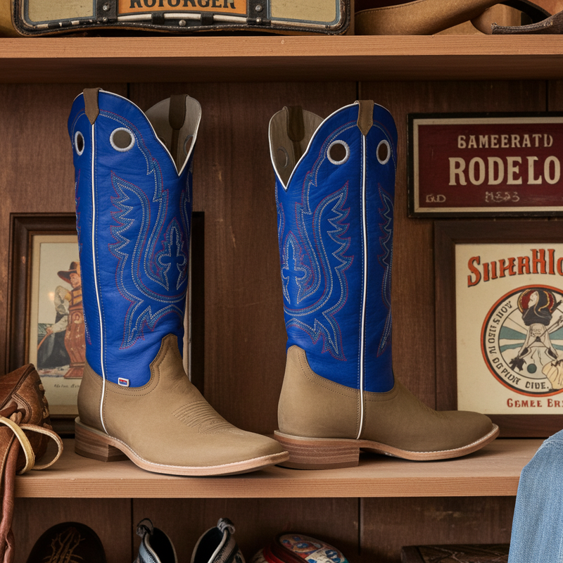 Load image into Gallery viewer, 1106 - RockinLeather Men&#39;s Buckaroo Blue Shaft Western Boot
