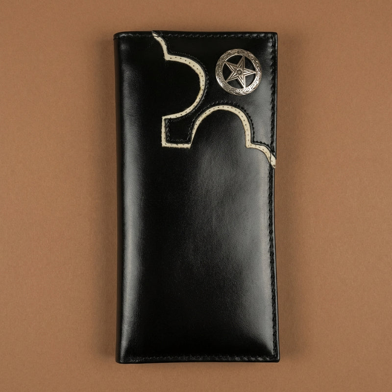 Load image into Gallery viewer, W21 - RockinLeather Black Bullhide Rodeo Wallet
