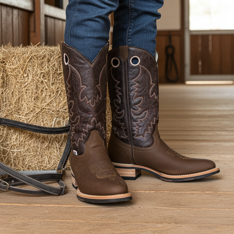 Load image into Gallery viewer, 1116 - RockinLeather Men&#39;s Round Toe Crazy Flotter Western Boot
