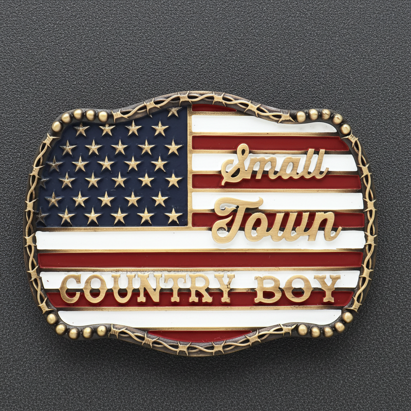 Load image into Gallery viewer, RLB005 - RockinLeather &quot;Small Town Country Boy&quot; Belt Buckle
