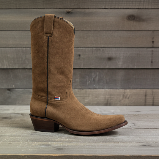 1226 - RockinLeather Men's Tobacco Roughout Narrow Square Toe Western Boot
