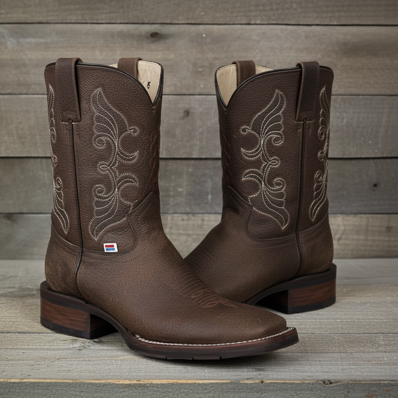 Load image into Gallery viewer, 1122 - RockinLeather Men&#39;s Distressed Brown Square Toe Western Boot
