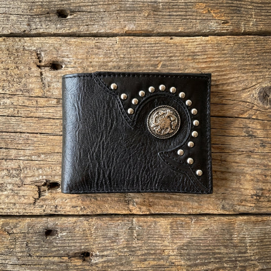 W39 - RockinLeather Black Bi-Fold Wallet