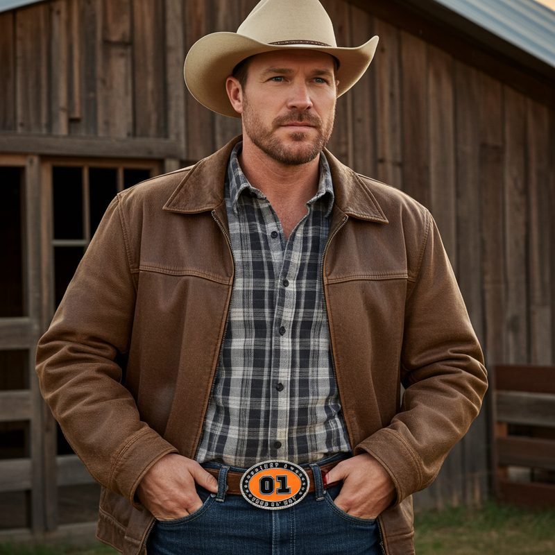 Load image into Gallery viewer, RLB002 - RockinLeather &quot;Just A Good Ol&#39; Boy&quot; Belt Buckle
