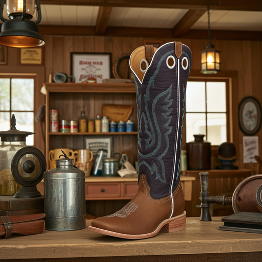 1257 - RockinLeather Men's Buckaroo Purple Shaft Western Boot