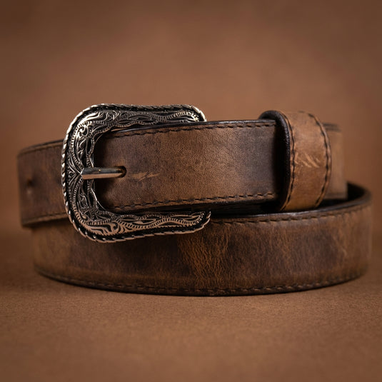 B1055 - RockinLeather Children's Oiled Brown Leather Belt
