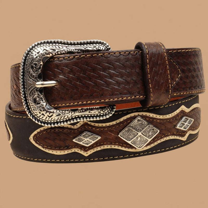 Load image into Gallery viewer, B1008 - RockinLeather Crazy Mocha Cowhide Leather Belt W/Basket Weave
