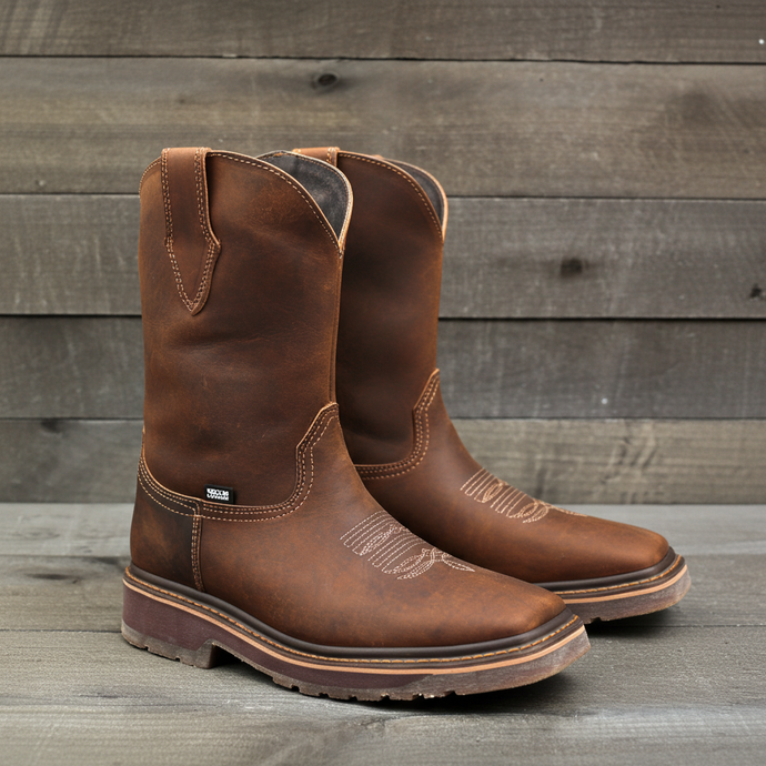 9003 - RockinLeather Men's Crazy Horse Square Toe Work Boot