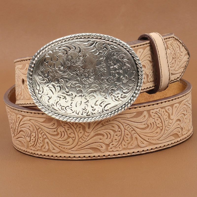 Load image into Gallery viewer, B1022 - RockinLeather Cowhide Leather Belt With Floral Print
